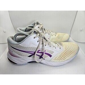 ASICS Netburner Ballistic FF MT 3 Volleyball Shoes Womens 12 White Court Sneaker